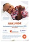 Urkunde Fördergemeinschaft Deutsche Kinderherzzentren e.V.